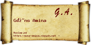 Güns Amina névjegykártya